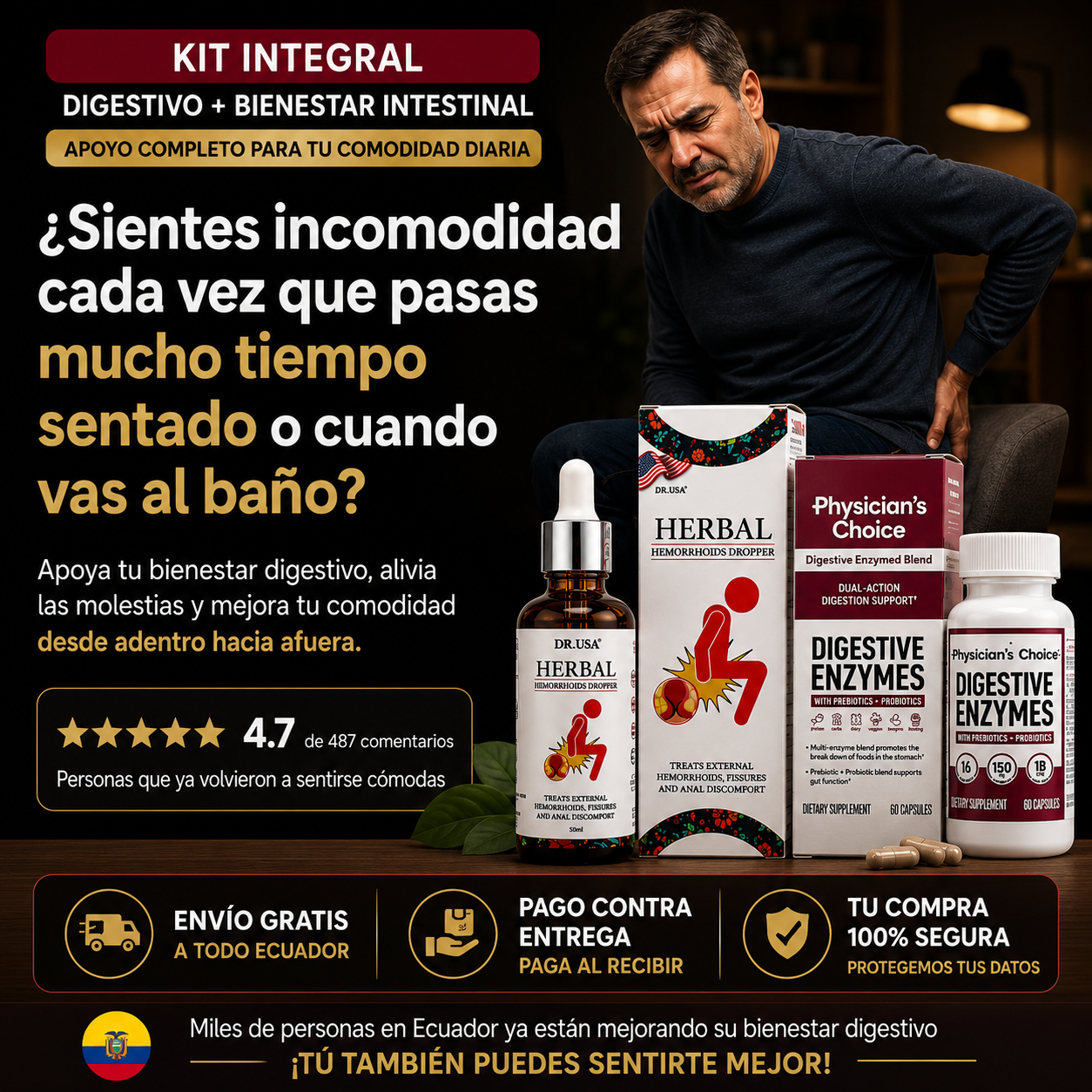 KIT ALIVIO HEMORROIDAL Y SALUD DIGESTIVA DUAL